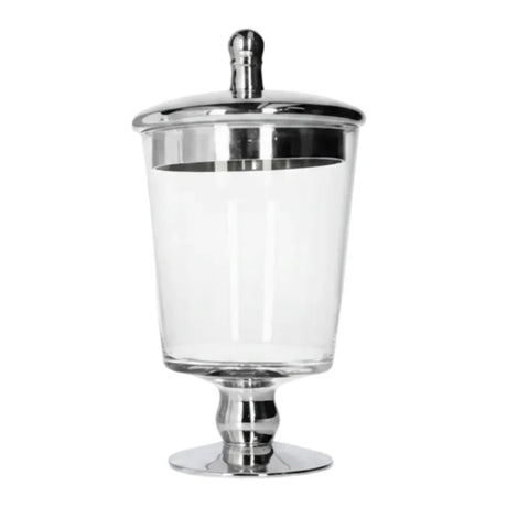 Glass Storage Jar Silver 23.5cm