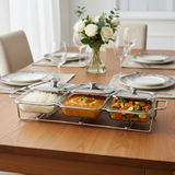 Rectangular Burner Dish 1.5Lx3 Silver