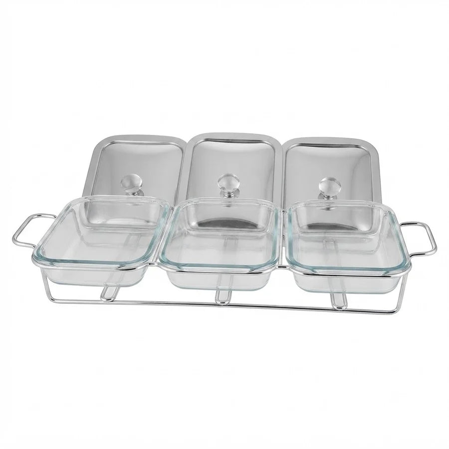 Rectangular Burner Dish 1.5Lx3 Silver