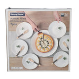 Opal Glass Dessert Plate White (Set of 7 Pcs)