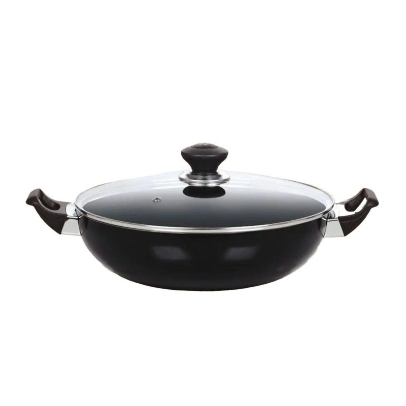 Non Stick Karahi With Glass Lid Black 30cm by JB Saeed Studio Buy