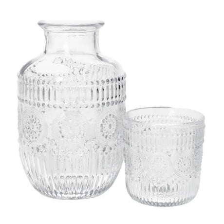 Water Carafe & Drinking Glass Set 600ml
