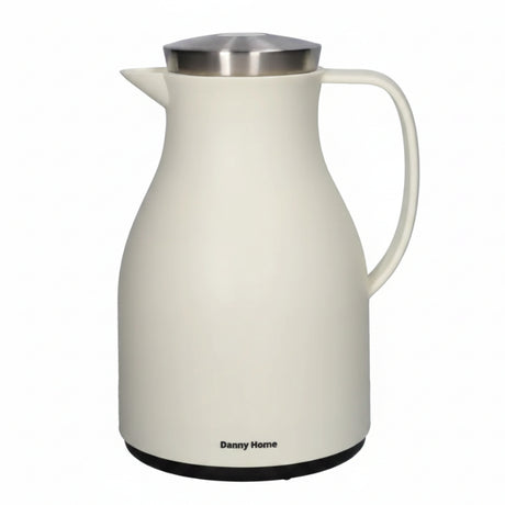 Double Wall Glass Vacuum Flask 1L White