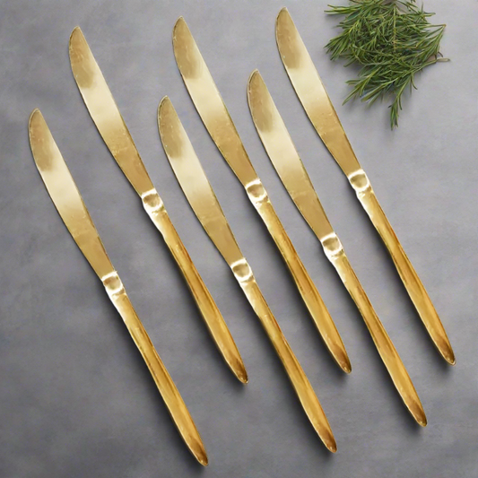 Table Knife Set of 6pcs Gold