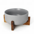 Grey Salad Bowl 2.7L With Wooden Stand