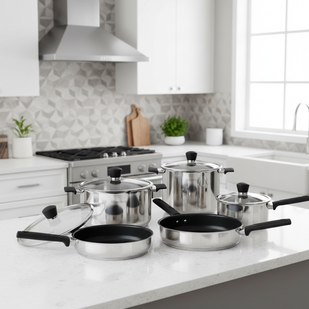 Stainless Steel 12 Pcs Cookware Set