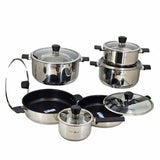 Stainless Steel 12 Pcs Cookware Set