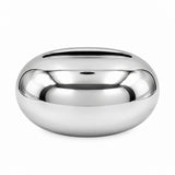 Silver tissue box holder with domed lid and top slot