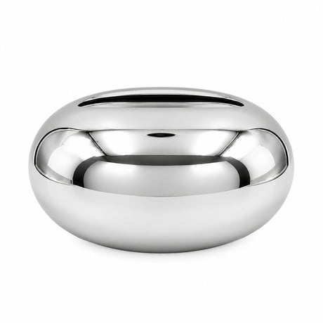 Silver tissue box holder with domed lid and top slot