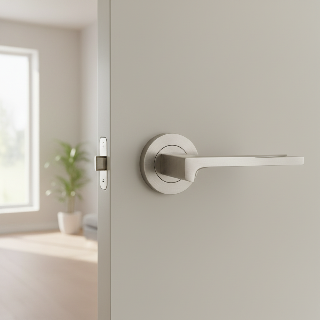 Handle on Round Rose With Round Key Escutcheons MSN