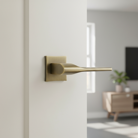 Handle on Square Rose With Square Key Escutcheons WAB