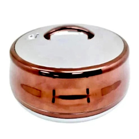 Round Chocolate Silver Hotpot 6 Ltr