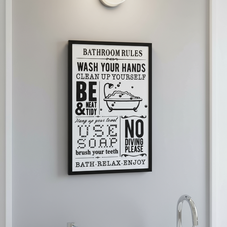 Bathroom Rules Board