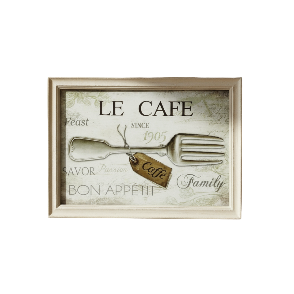 Printed Wooden Frame Le Cafe