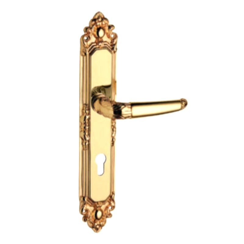 Brass Main Door Handle Gold Plated