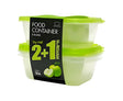 New Ez Lock Rectangular Container 520ml 3Pc Set