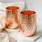 Pure Copper Hammered Drinking Glass 400ml