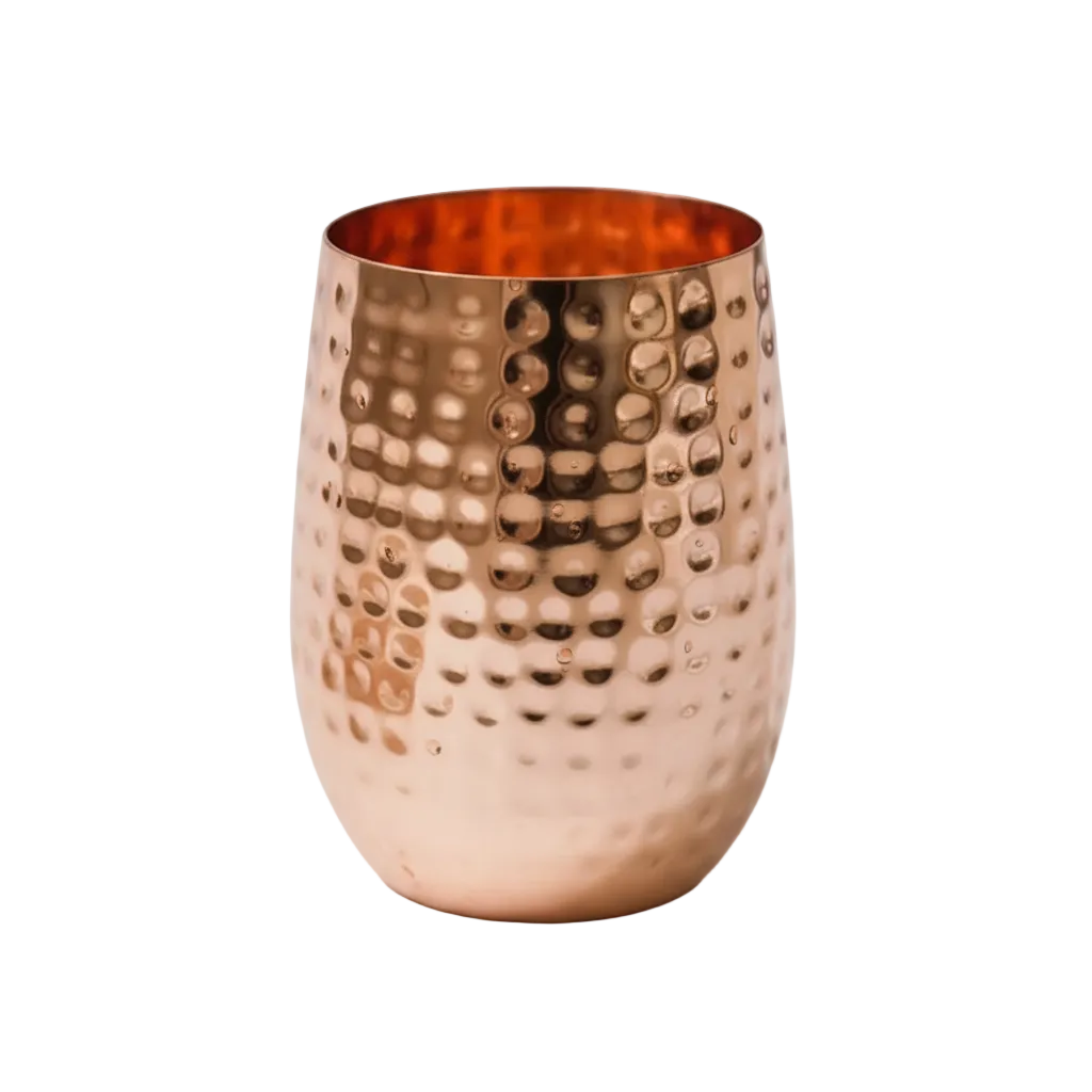 Pure Copper Hammered Drinking Glass 400ml