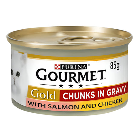 Purina Gourmet Gold Tin Cat Food Salmon & Chicken 85g