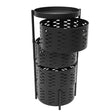4 Tier Round Rotating Storage Trolley With Handle Black