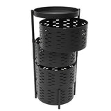 4 Tier Round Rotating Storage Trolley With Handle Black
