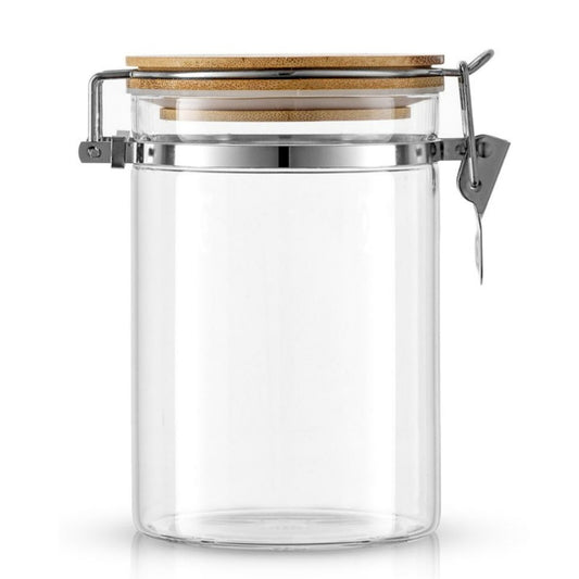 Borosilicate Glass Jar With Airtight Bamboo Lid 800ml