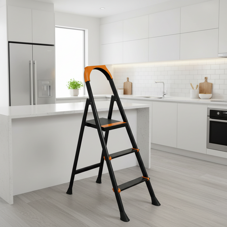 Metal Ladder 3 Steps Black (Made in Turkey)