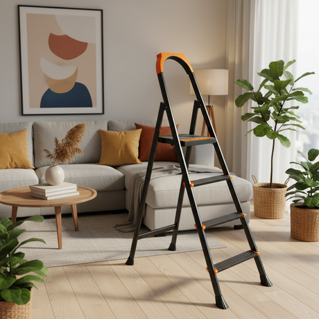 Metal Ladder 4 Steps Black (Made in Turkey)
