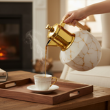 Vacuum Flask With Wooden Handle Marble 1L
