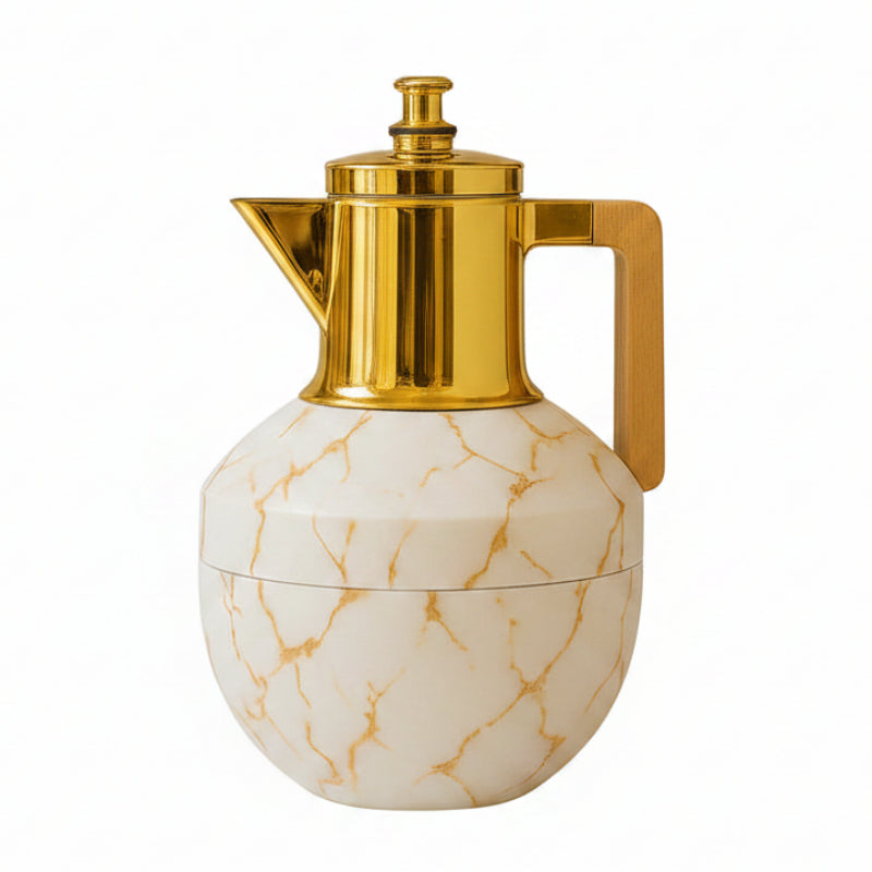 Vacuum Flask With Wooden Handle Marble 1L