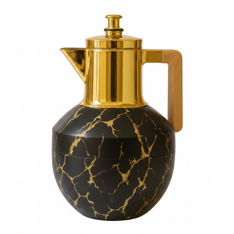 Vacuum Flask With Wooden Handle Marble 1L