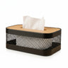 Metal Tissue Box With Wooden Lid