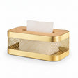 Metal Tissue Box With Wooden Lid