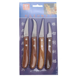 Multipurpose Carving Knife With Wooden Handle (Set of 4pcs)