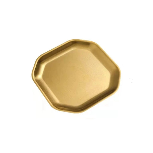 Stainless Steel Gold Plated Octagon Serving Platter 10.5cm