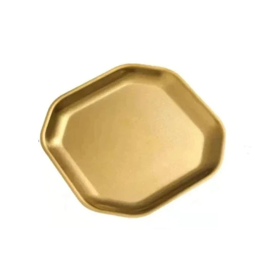 Stainless Steel Gold Plated Octagon Serving Platter 15cm