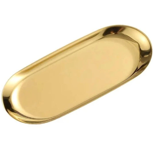 Stainless Steel Serving Tray Gold Plated 22cm