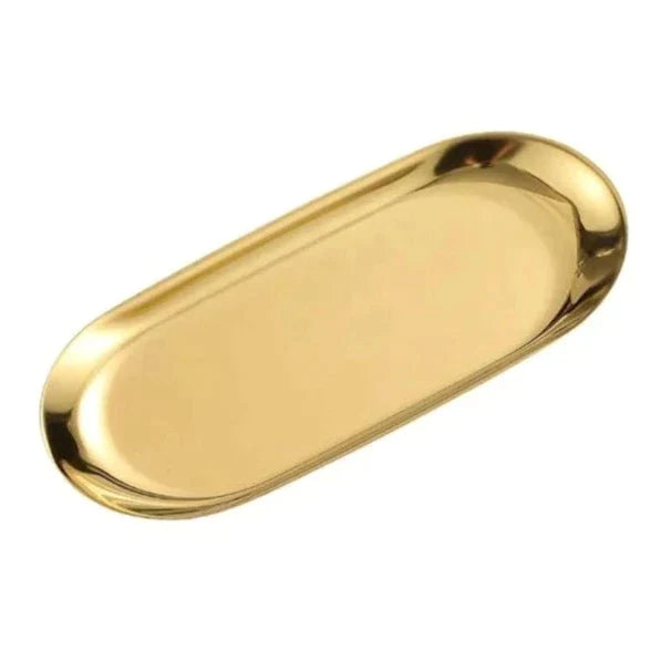 Stainless Steel Serving Tray Gold Plated 30cm by JB Saeed Studio Buy