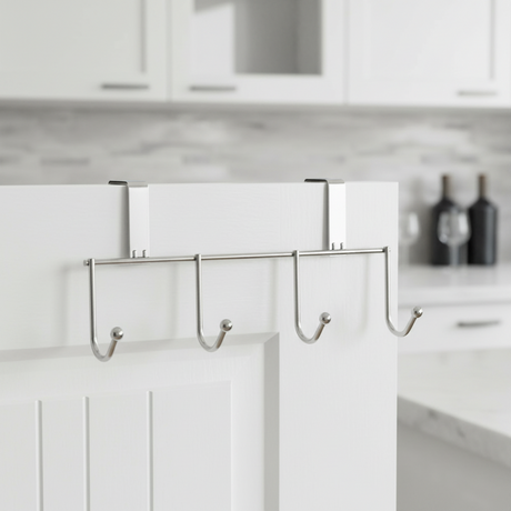 Over the Door 4 Hooks For Kitchen & Wardrobe Cabinets
