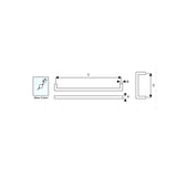 Square Design 19x19x450x150mm Towel Bar & Pull Handle For Shower Door