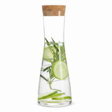 Glass Water Carafe With Cork Lid 870ml