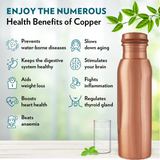 Pure Copper Leak Proof Water Bottle 600ml