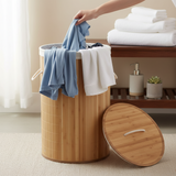 Round Bamboo Laundry Basket