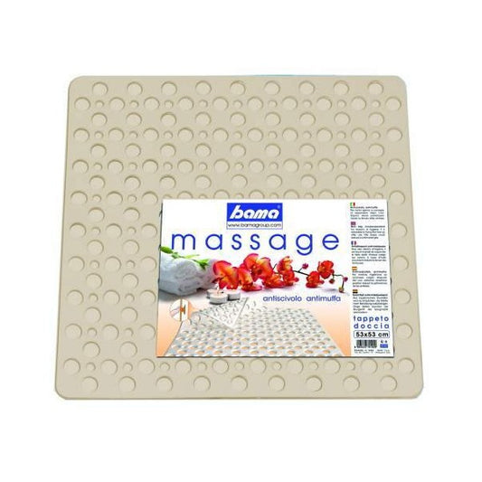 Non-Slip Rubber Shower Mat, Cream, 53 x 53