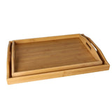 Bamboo Serving Tray Set 2pcs