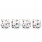 Floral Drinking Glass Set 4Pcs 420ml