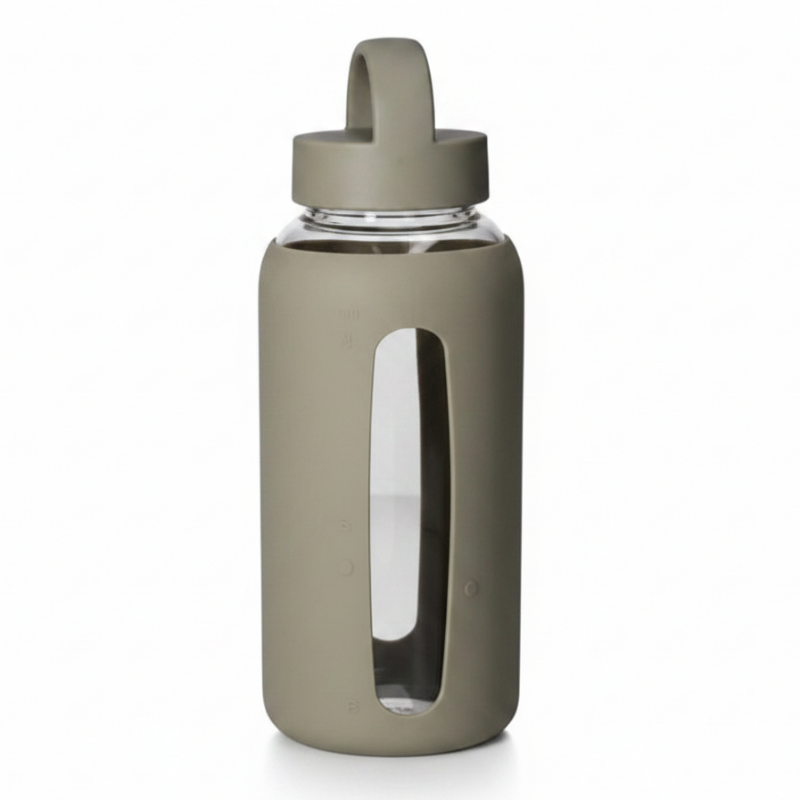 Borosilicate Glass Water Bottle With Silicone Cover 800ml