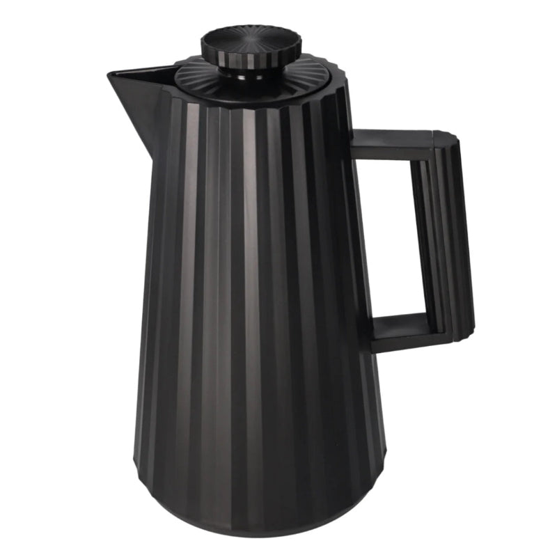 Double Wall Pleated Vacuum Flask 1L Black