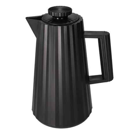 Double Wall Pleated Vacuum Flask 1L Black