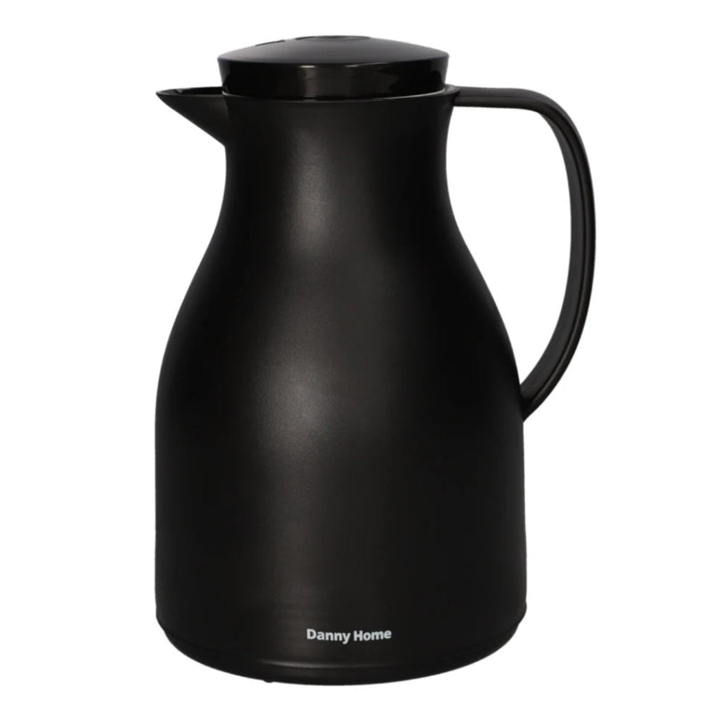 Double Wall Glass Vacuum Flask 1L Black